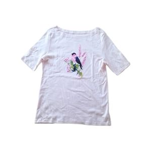 Pink Short Sleeved Tshirt with Bird in Size Medium